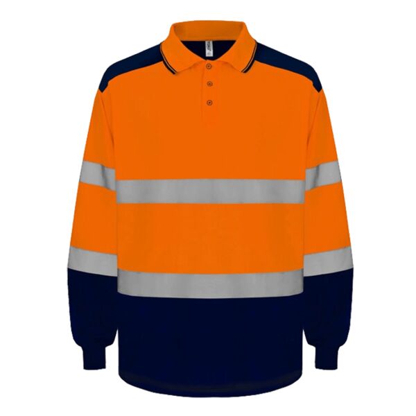 Hi-vis two-tone long sleeve polo (HVJ330) Thumbnail