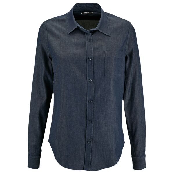 SOL'S Ladies Barry Long Sleeve Denim Shirt Thumbnail
